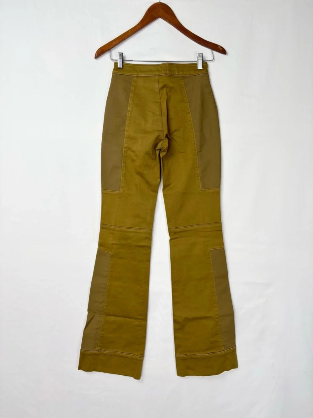 NEW Anthro Pilcro Annika Clean Bootcut Pant Bronze Army Size 23 Tall‎